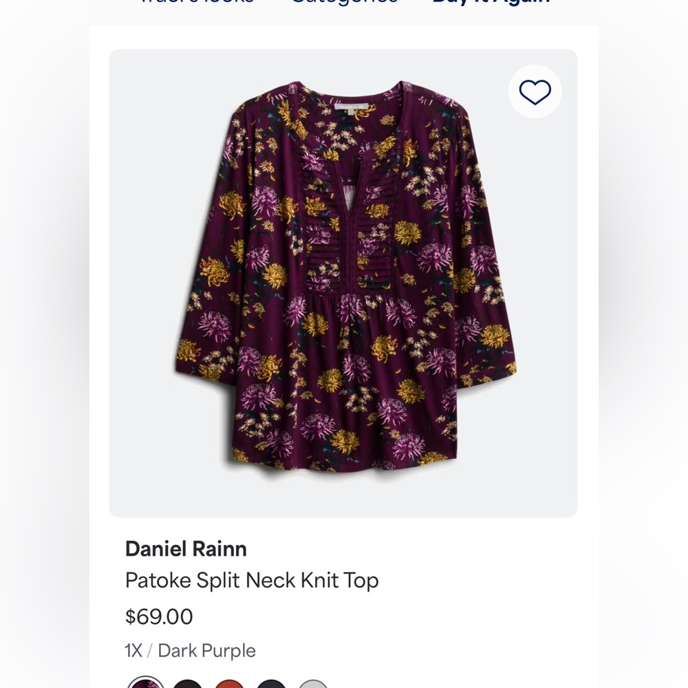 Daniel Rainn Split Neck Knit Top 1X